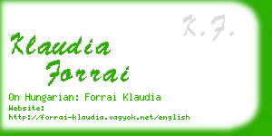 klaudia forrai business card